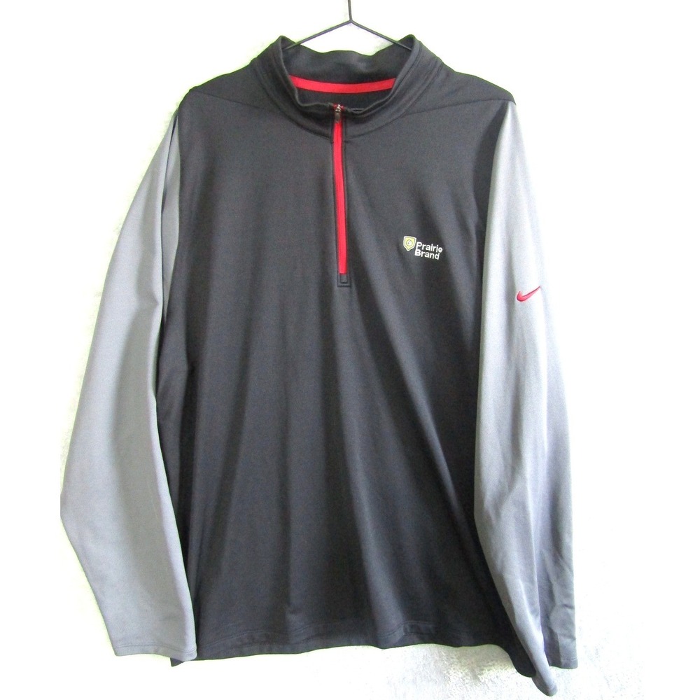 Nike Golf Pullover‎ 1/4 Zip Black Gray Prairie Brand Men XXL